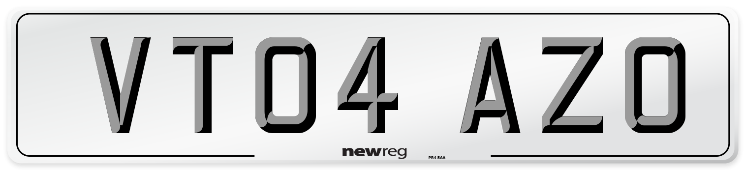 VT04 AZO Number Plate from New Reg